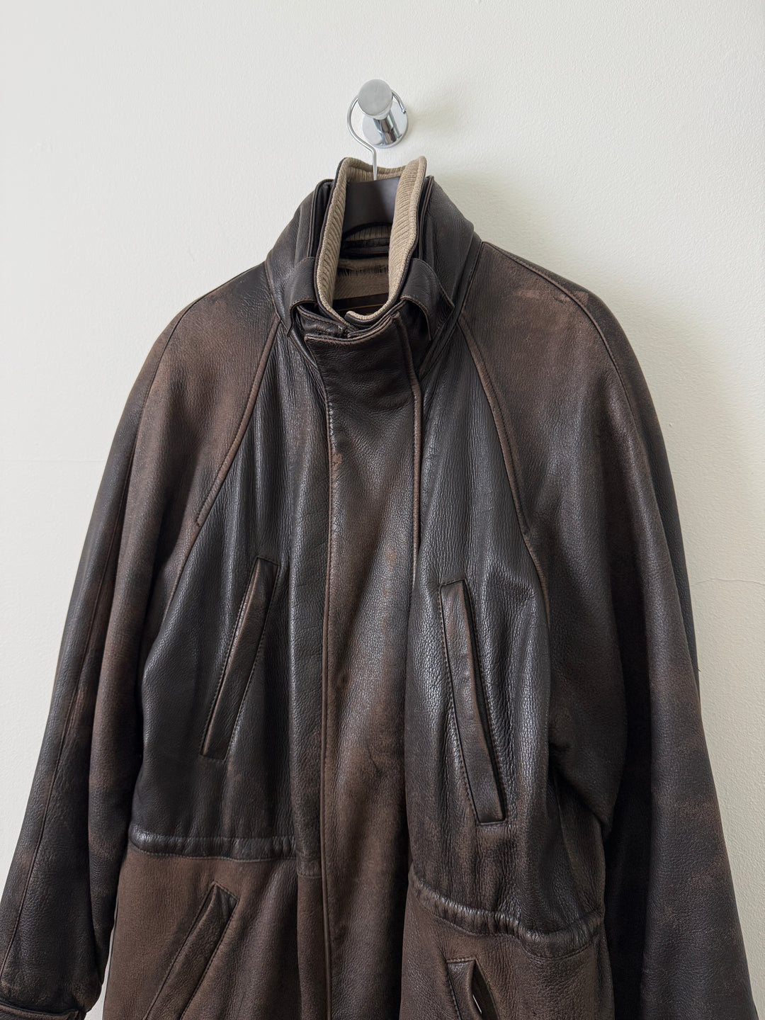 Leather Cashmere Lined Jacket