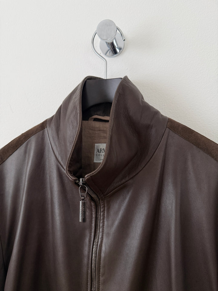 Lambskin Leather Zip Up Jacket