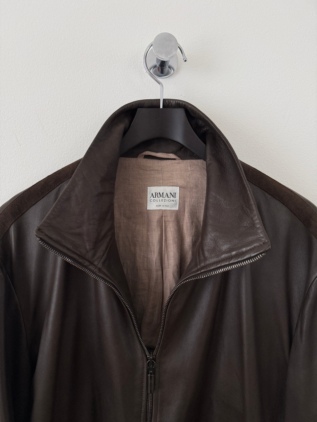 Lambskin Leather Zip Up Jacket