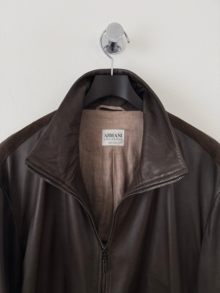 Lambskin Leather Zip Up Jacket