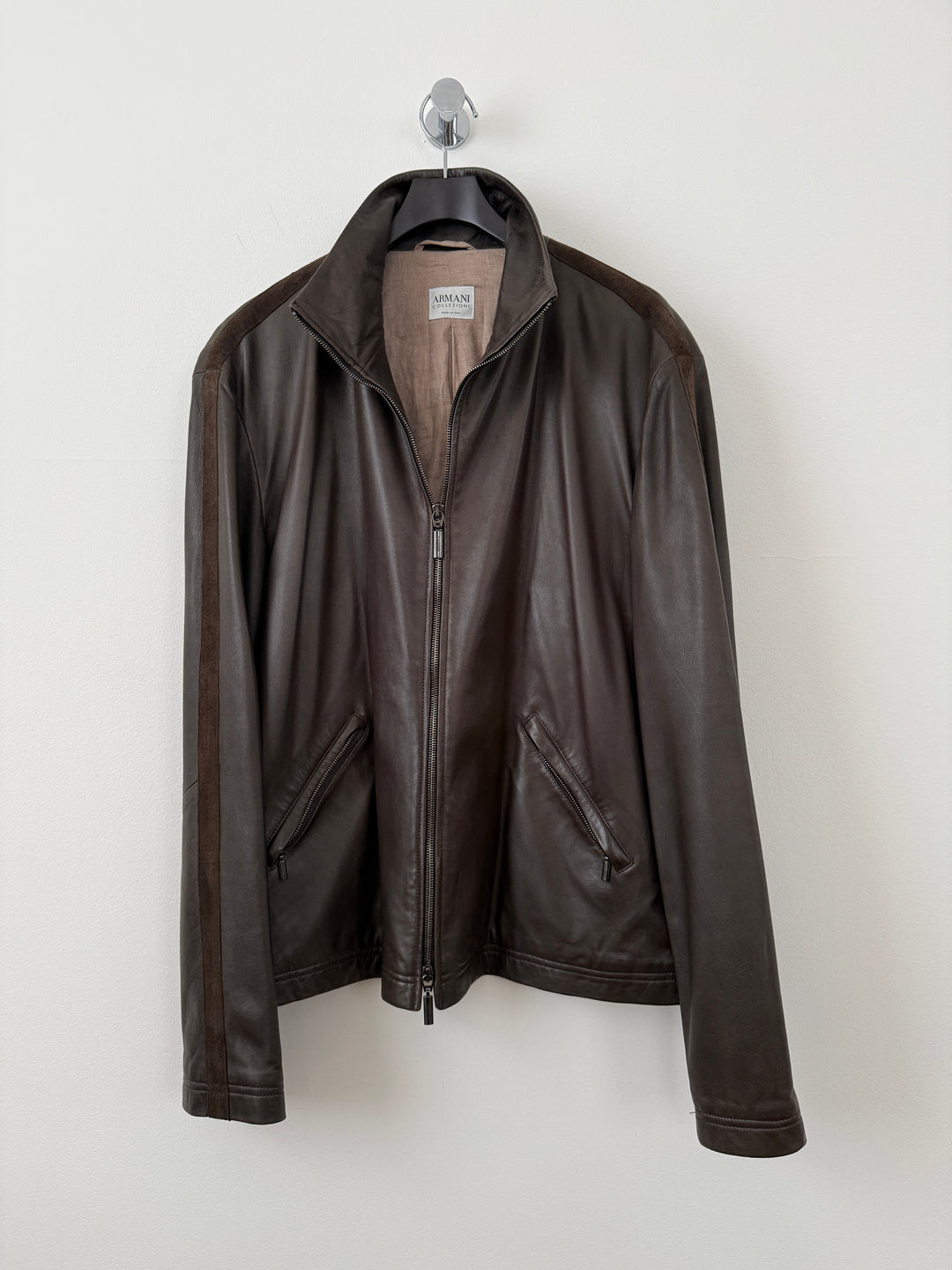 Lambskin Leather Zip Up Jacket