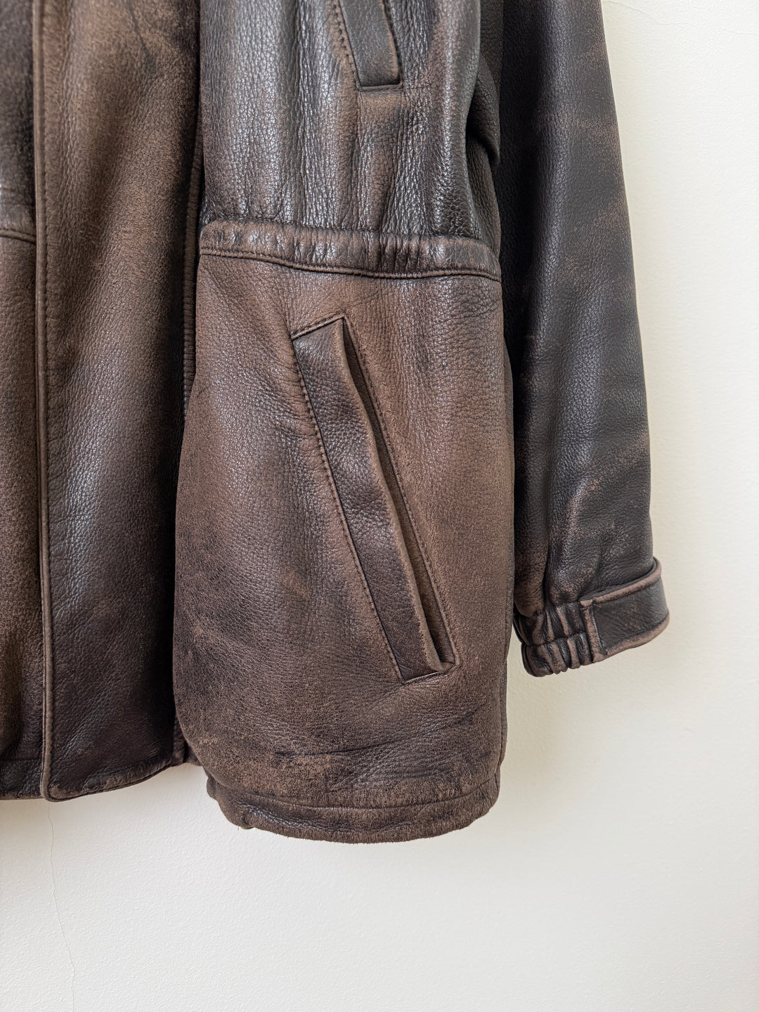 Leather Cashmere Lined Jacket