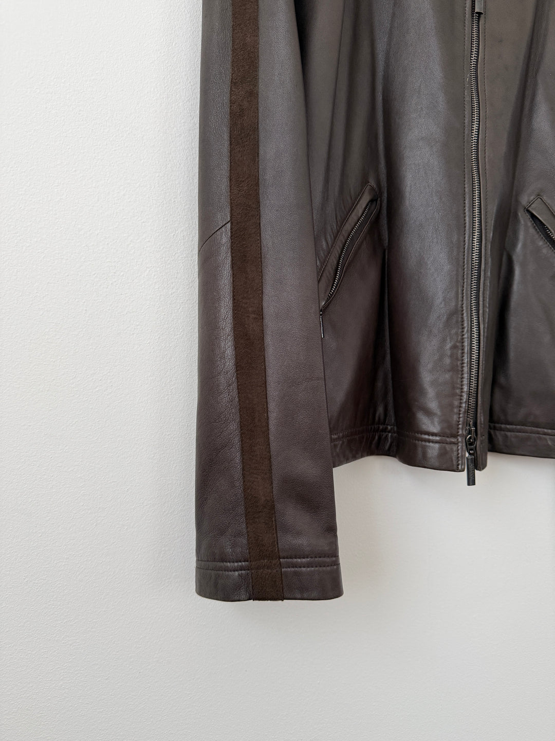 Lambskin Leather Zip Up Jacket