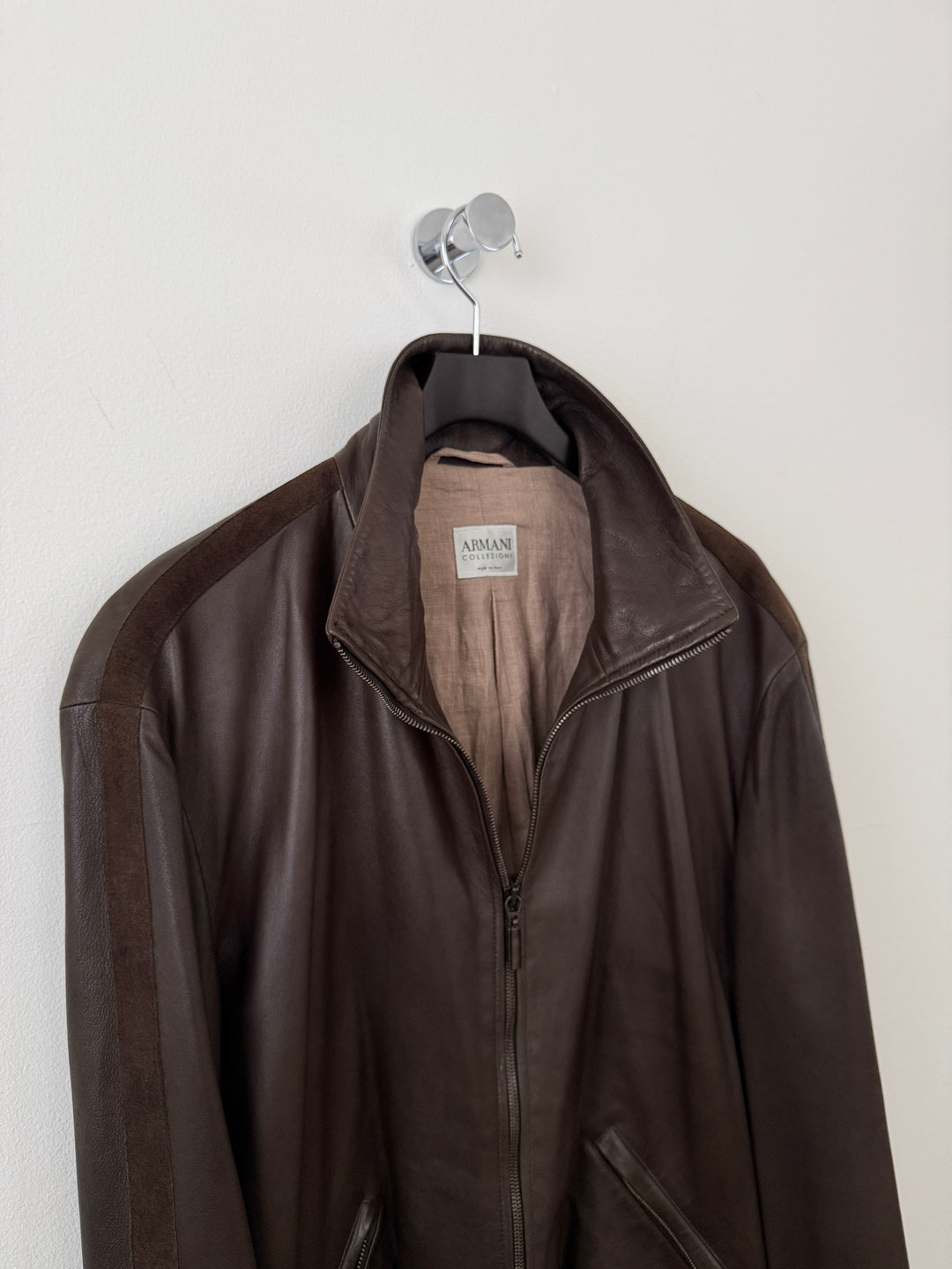 Lambskin Leather Zip Up Jacket