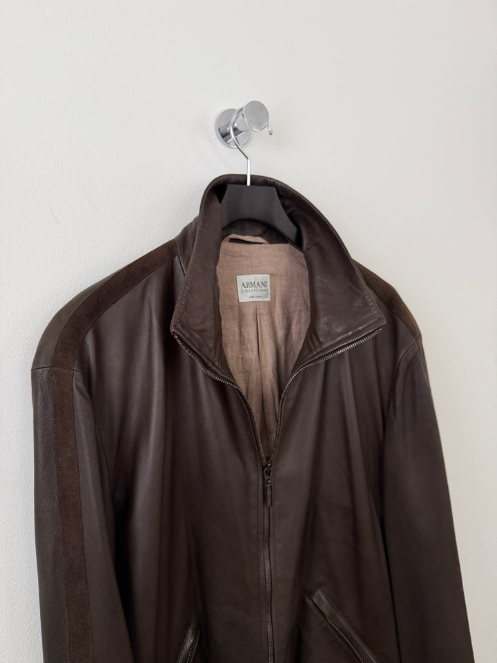 Lambskin Leather Zip Up Jacket