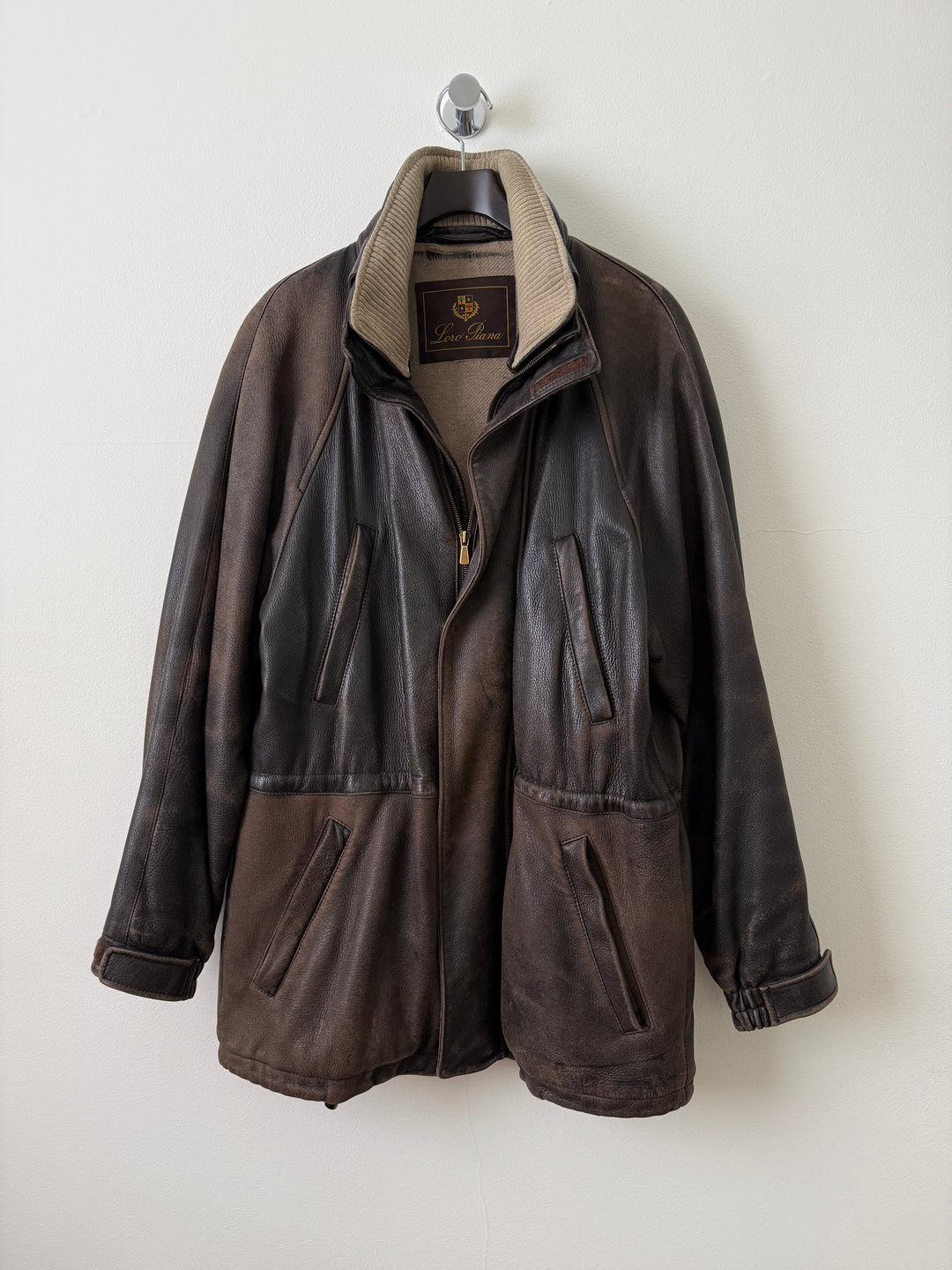 Leather Cashmere Lined Jacket