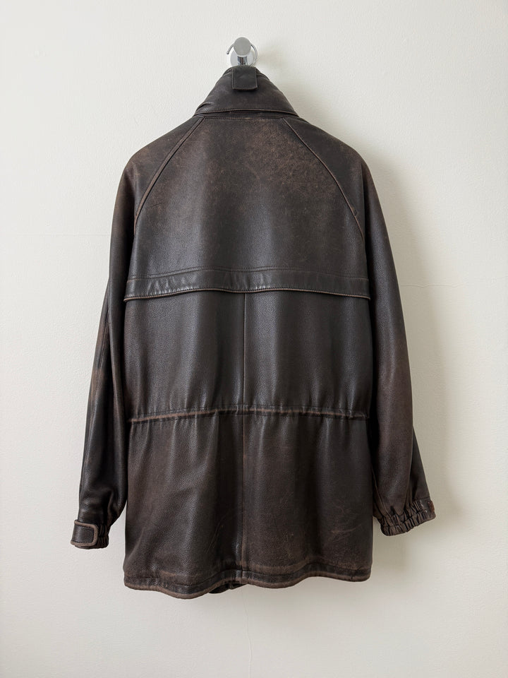 Leather Cashmere Lined Jacket
