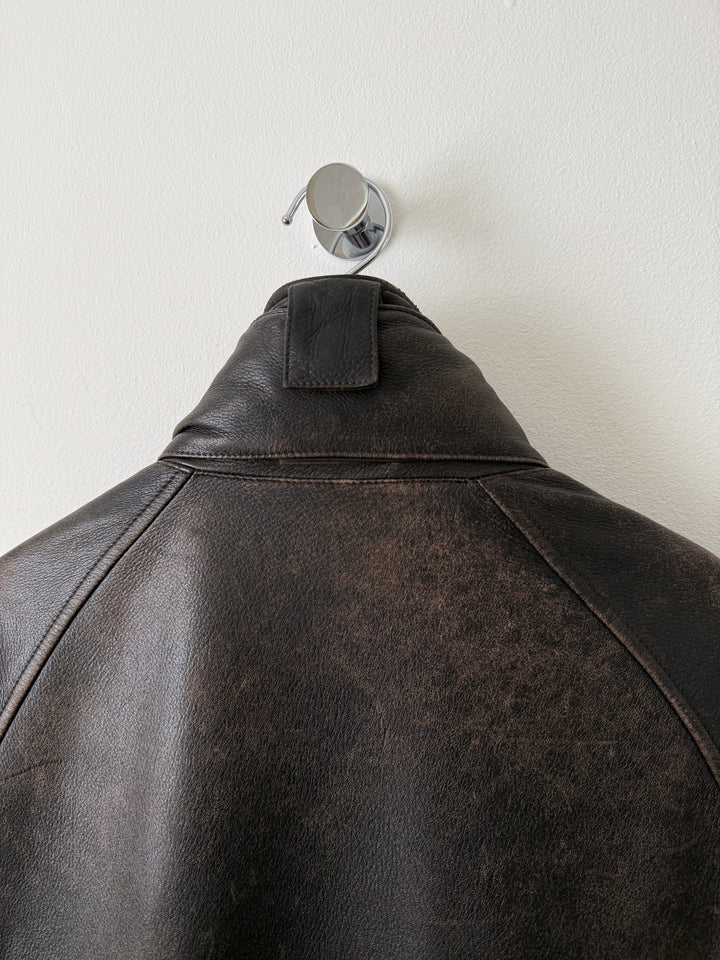 Leather Cashmere Lined Jacket