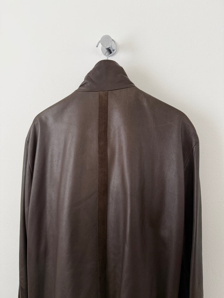 Lambskin Leather Zip Up Jacket