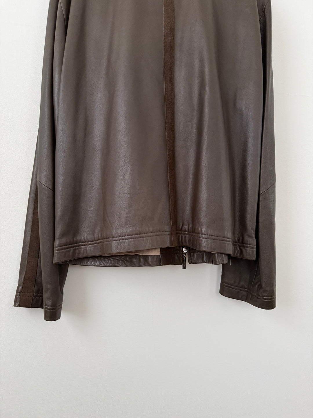 Lambskin Leather Zip Up Jacket
