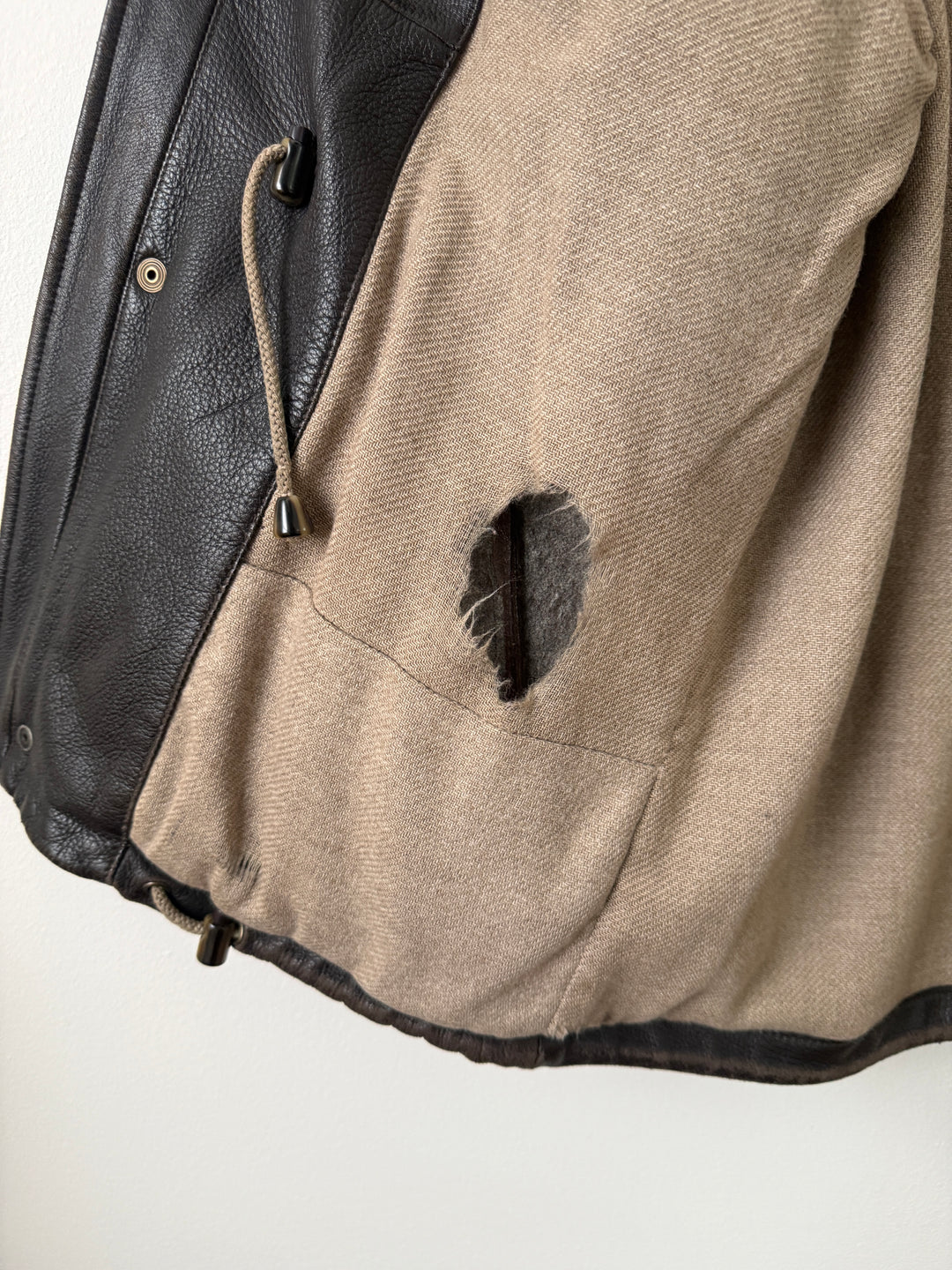 Leather Cashmere Lined Jacket