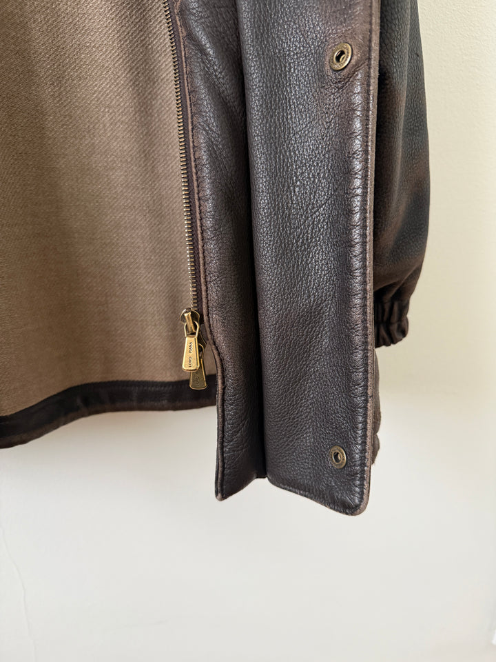Leather Cashmere Lined Jacket