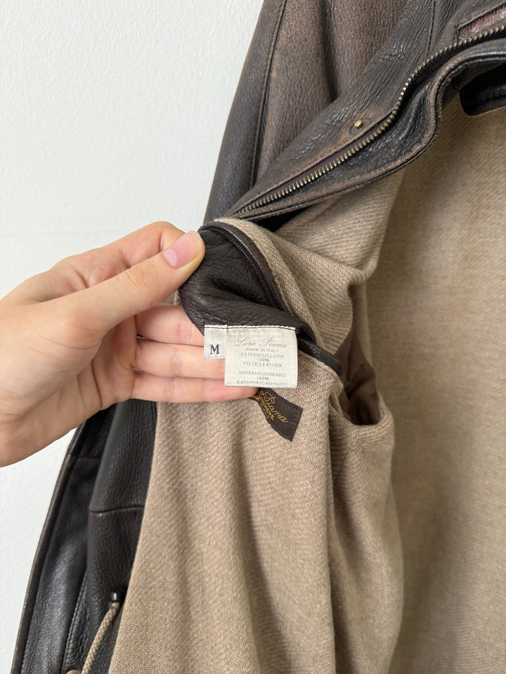 Leather Cashmere Lined Jacket