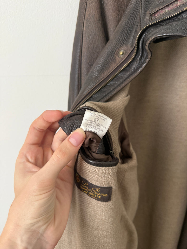 Leather Cashmere Lined Jacket