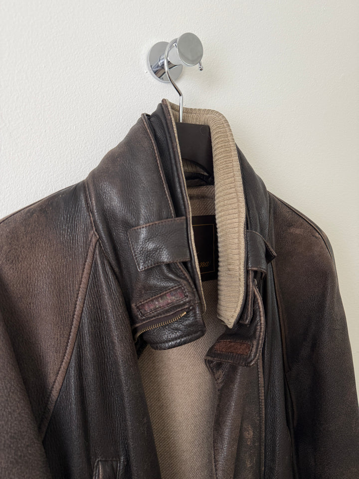 Leather Cashmere Lined Jacket
