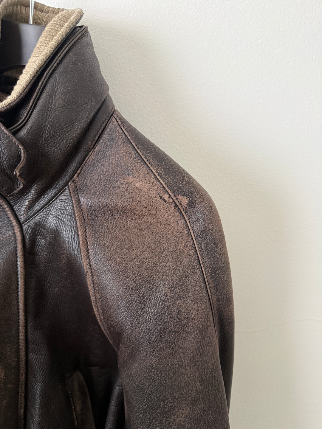 Leather Cashmere Lined Jacket