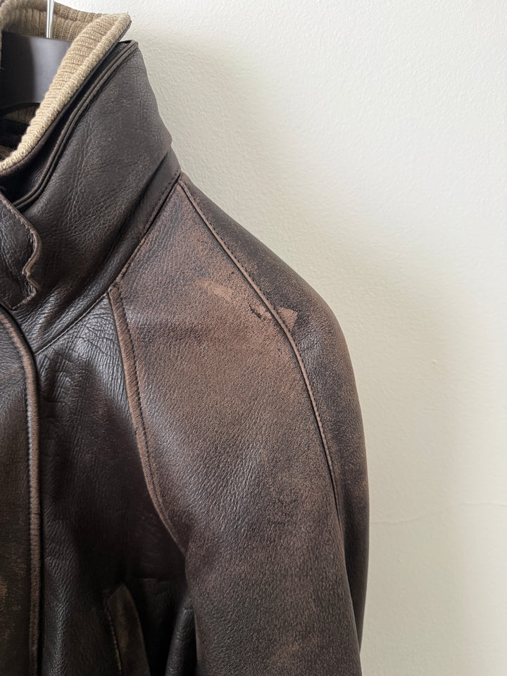 Leather Cashmere Lined Jacket