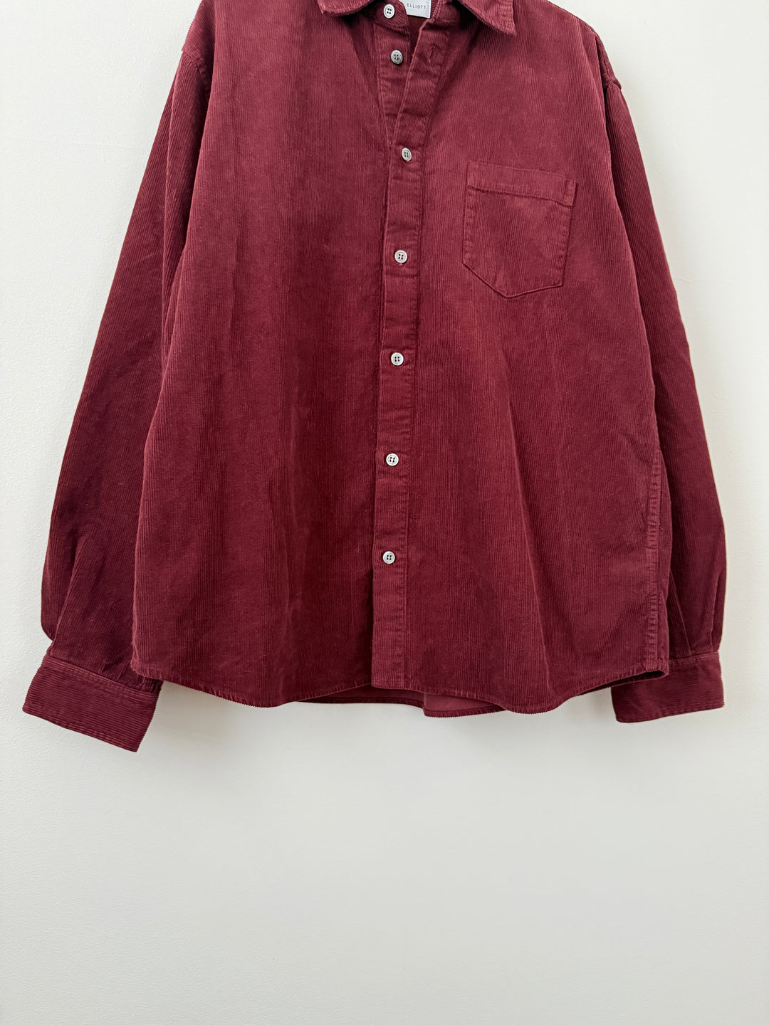 Cloak Corduroy Burgundy Button Up Shirt