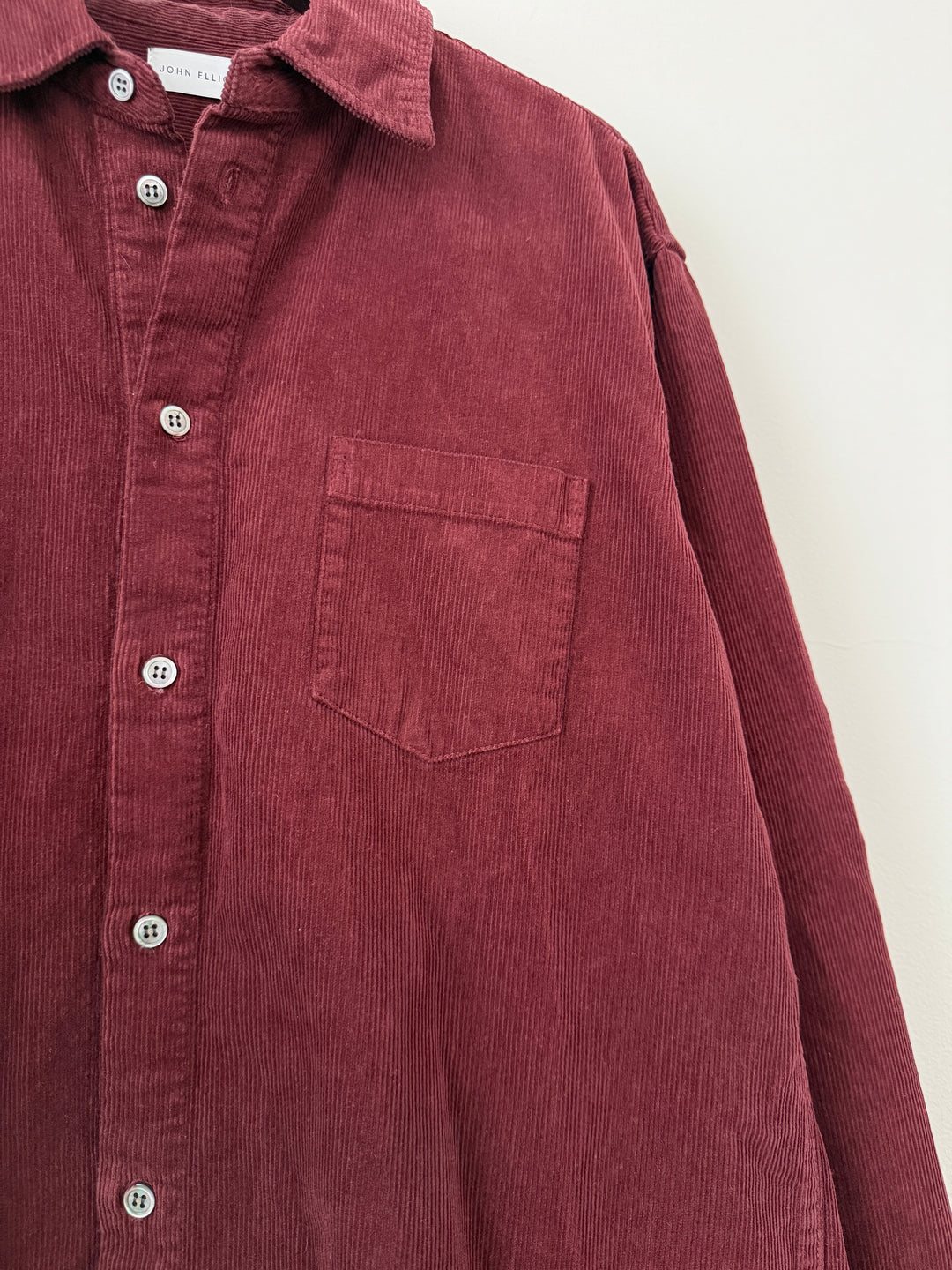 Cloak Corduroy Burgundy Button Up Shirt