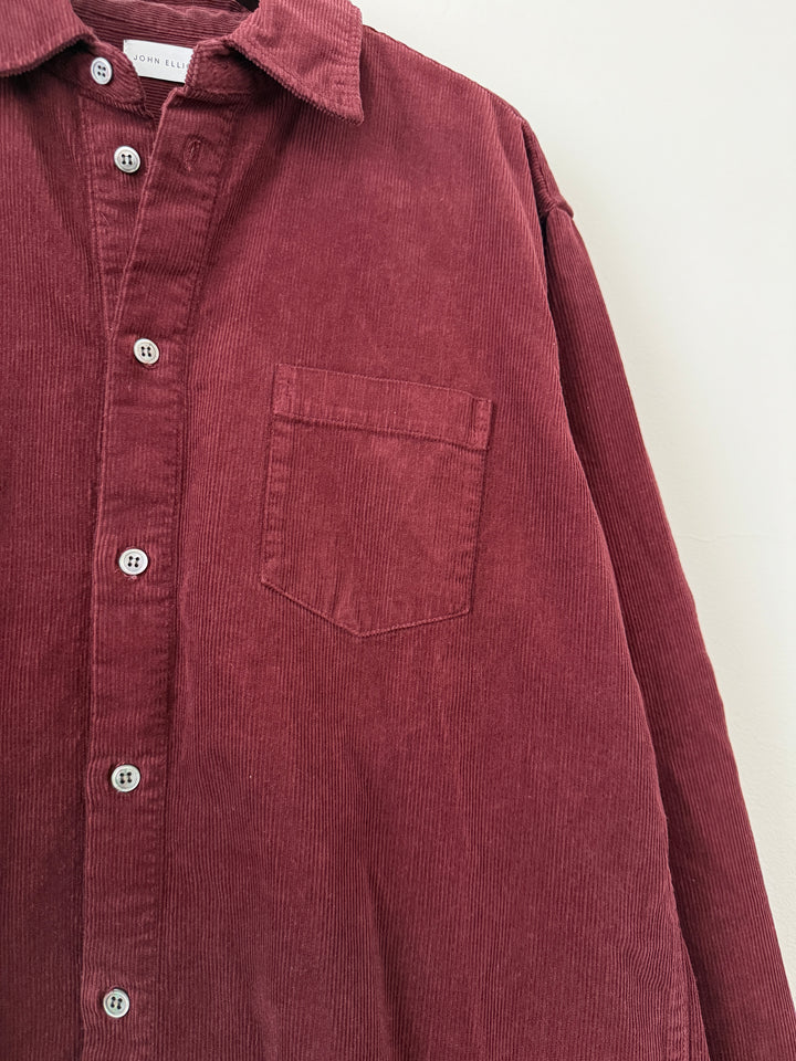 Cloak Corduroy Burgundy Button Up Shirt