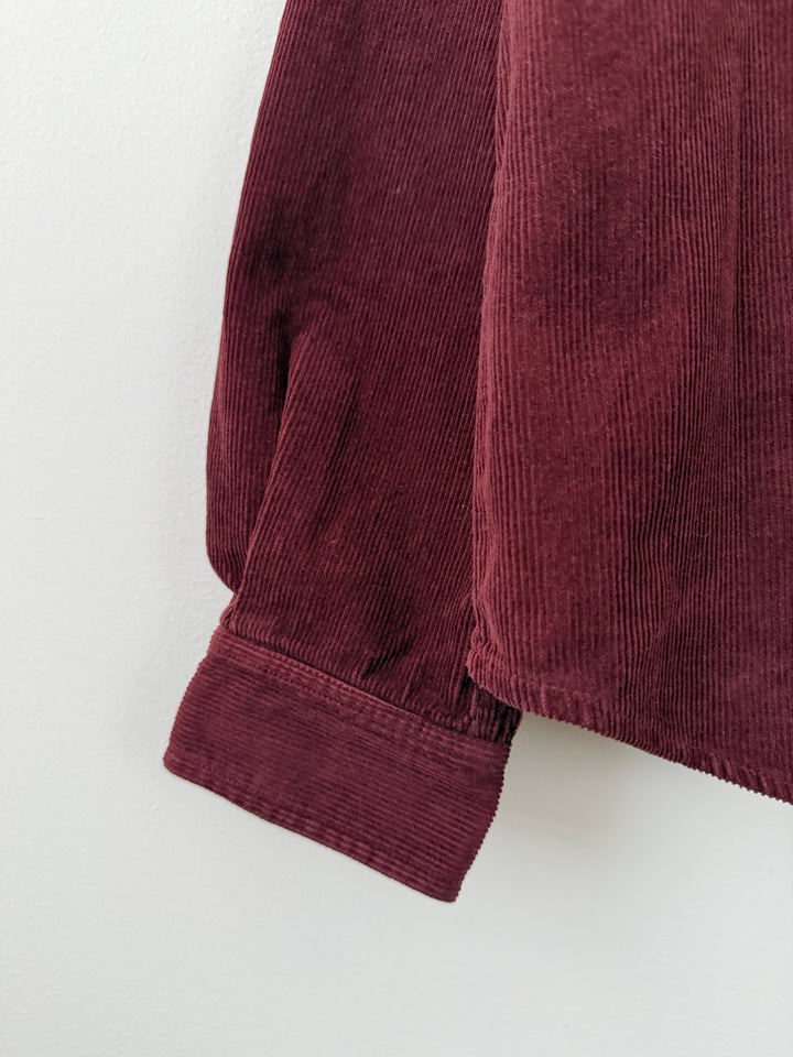 Cloak Corduroy Burgundy Button Up Shirt