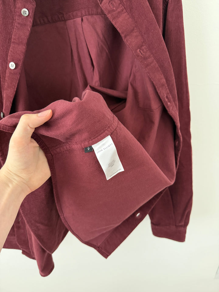 Cloak Corduroy Burgundy Button Up Shirt