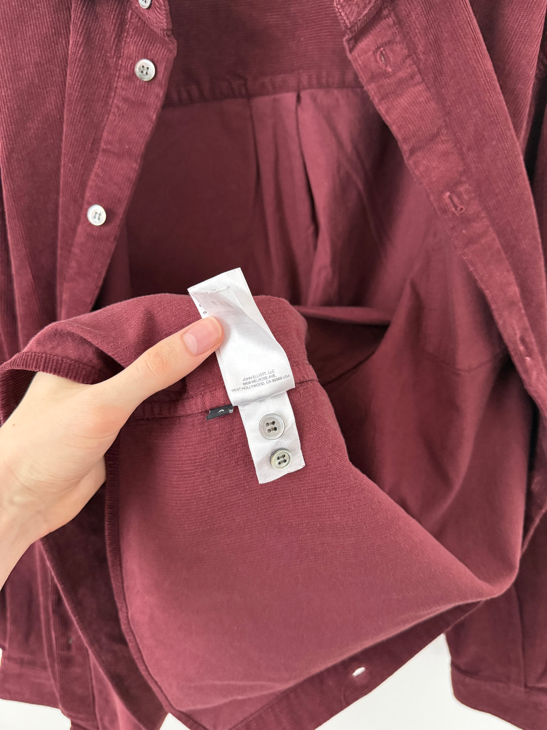 Cloak Corduroy Burgundy Button Up Shirt