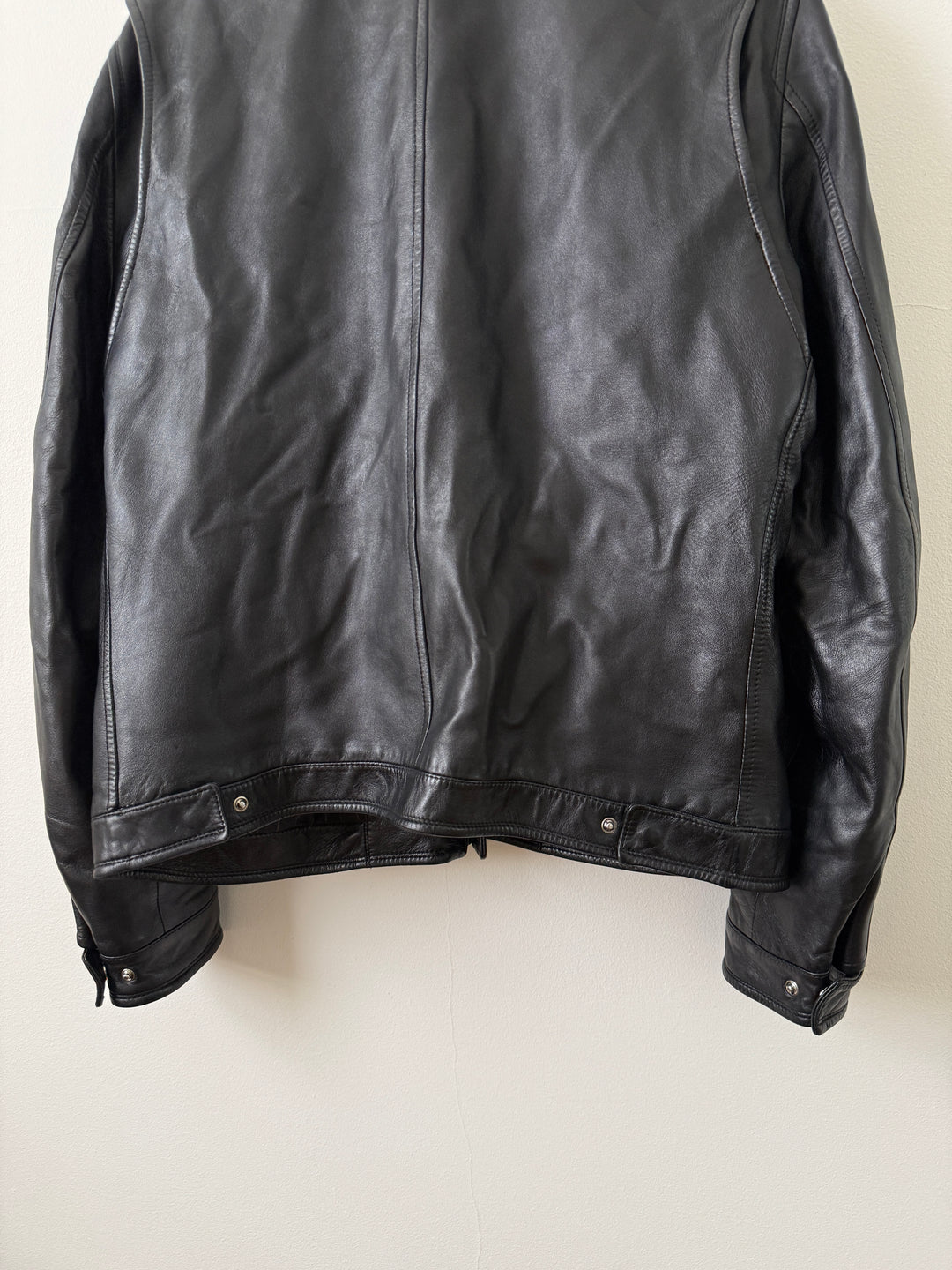 Lambskin Leather Collared Jacket