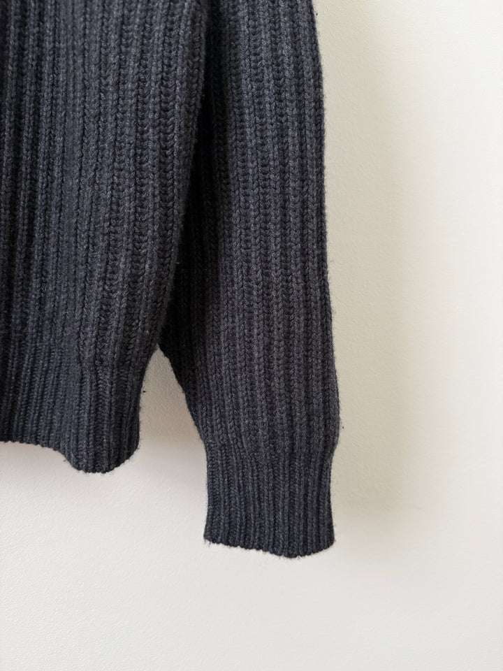Charcoal Capri Cashmere Crewneck Sweater