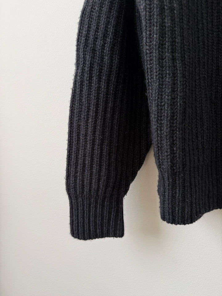 Charcoal Capri Cashmere Crewneck Sweater