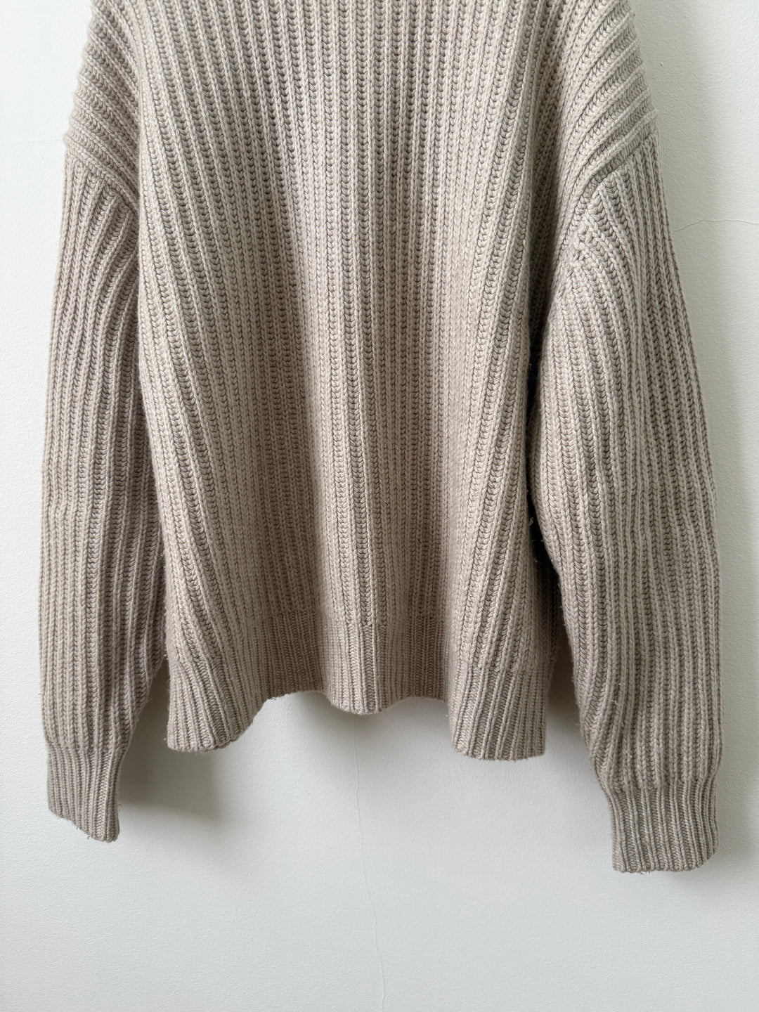 Oatmeal Capri Cashmere Crewneck Sweater