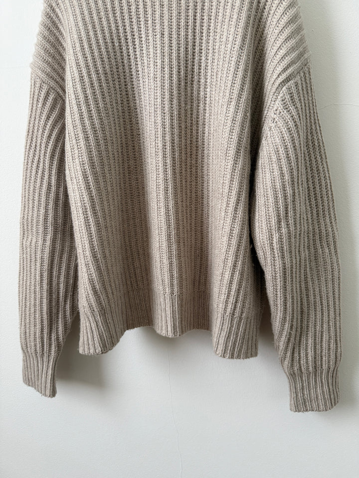 Oatmeal Capri Cashmere Crewneck Sweater