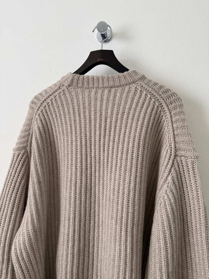Oatmeal Capri Cashmere Crewneck Sweater