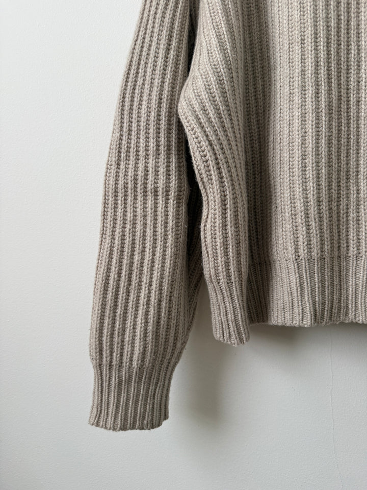 Oatmeal Capri Cashmere Crewneck Sweater