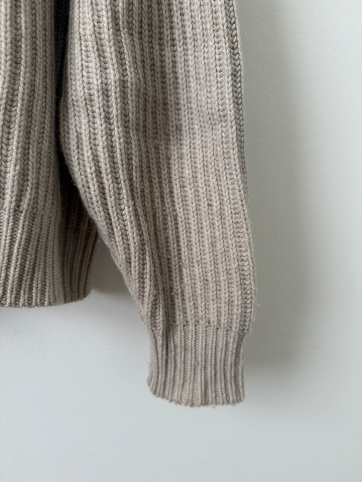 Oatmeal Capri Cashmere Crewneck Sweater