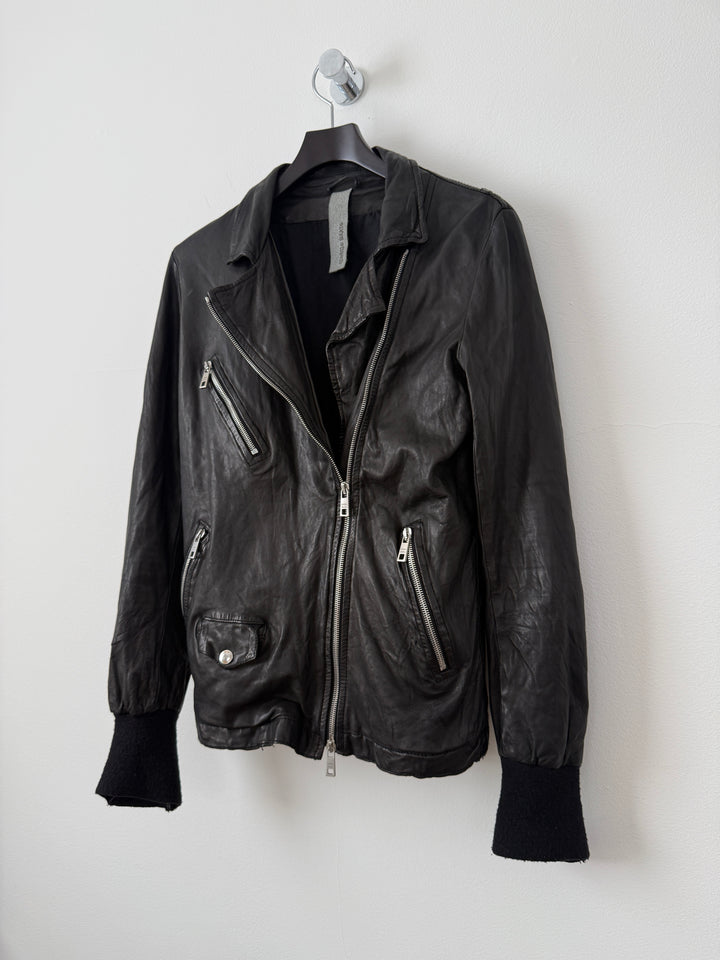 Leather Zipper Moto Jacket