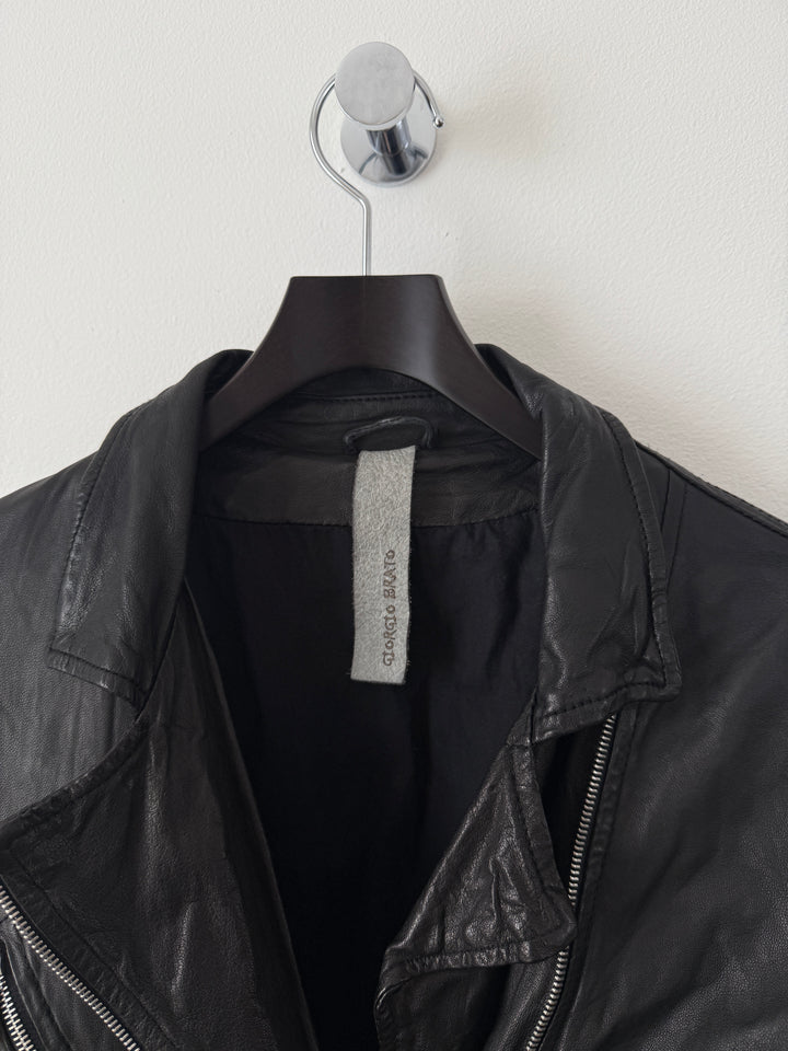 Leather Zipper Moto Jacket