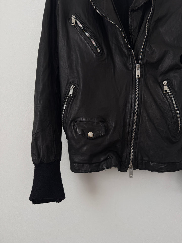 Leather Zipper Moto Jacket