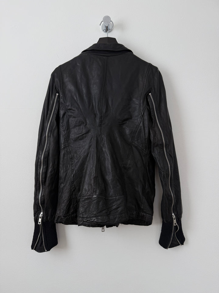 Leather Zipper Moto Jacket