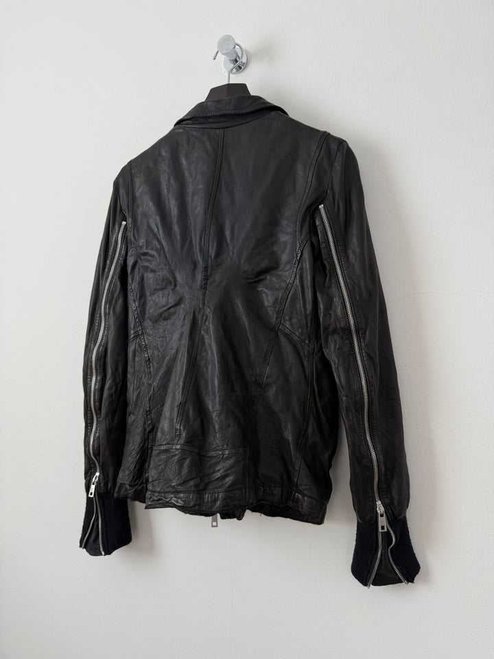 Leather Zipper Moto Jacket