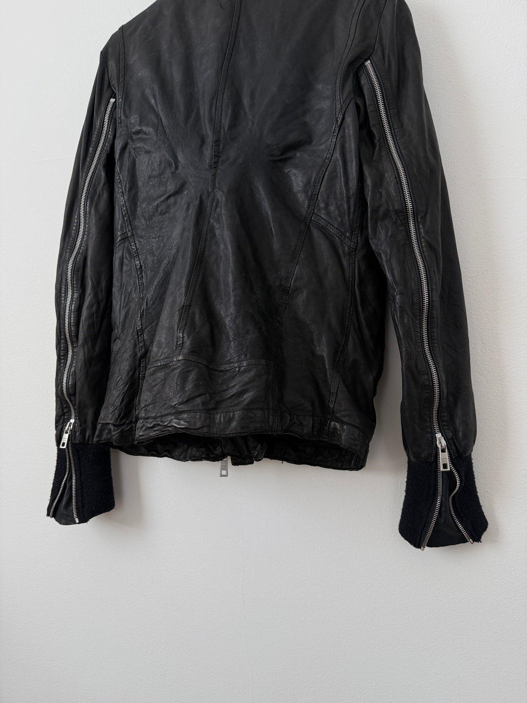 Leather Zipper Moto Jacket