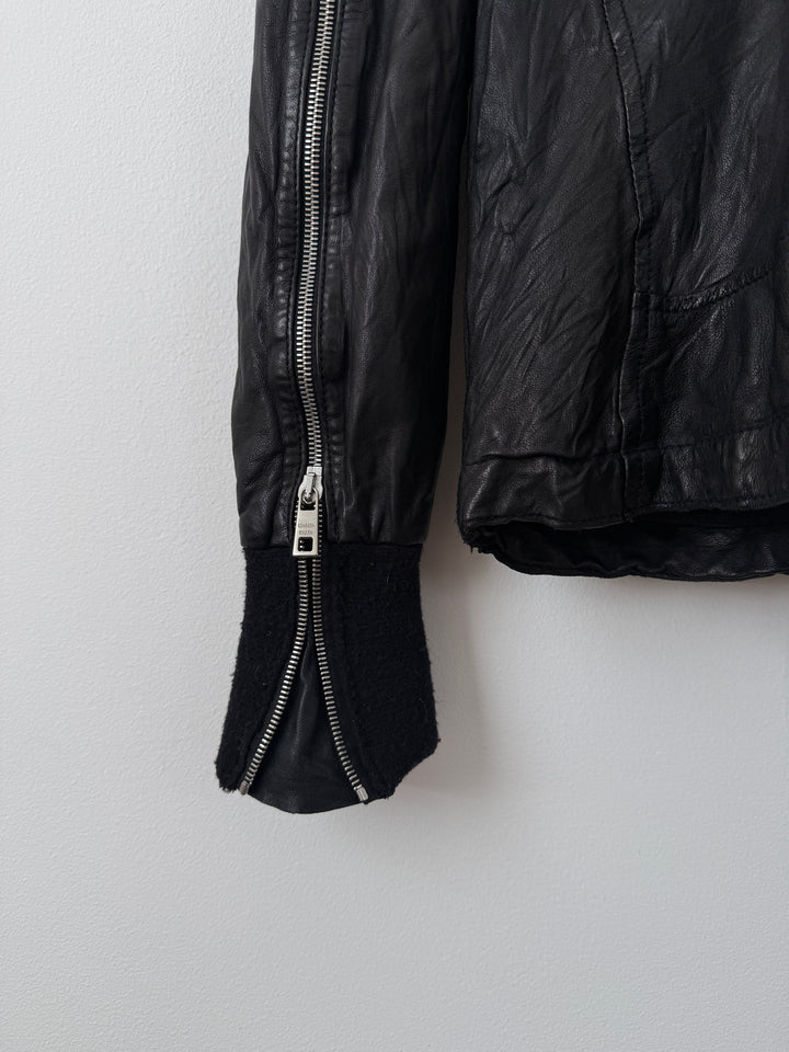 Leather Zipper Moto Jacket
