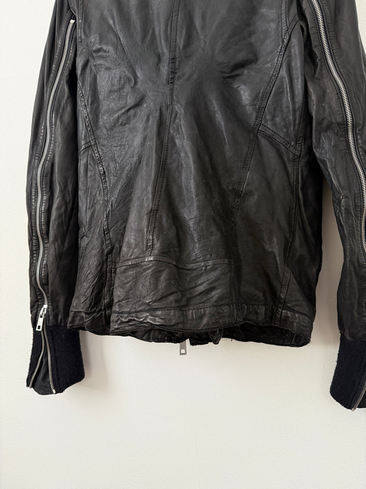 Leather Zipper Moto Jacket