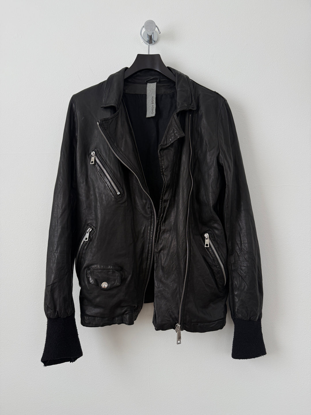 Leather Zipper Moto Jacket