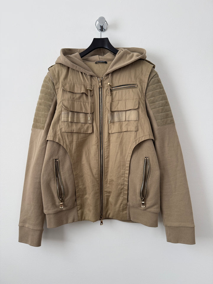 Balmain Utility Zip Up Hoodie Jacket