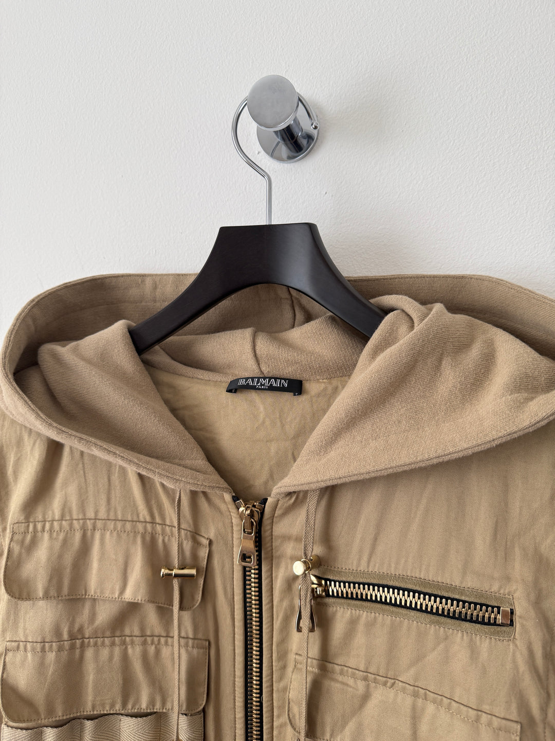 Balmain Utility Zip Up Hoodie Jacket
