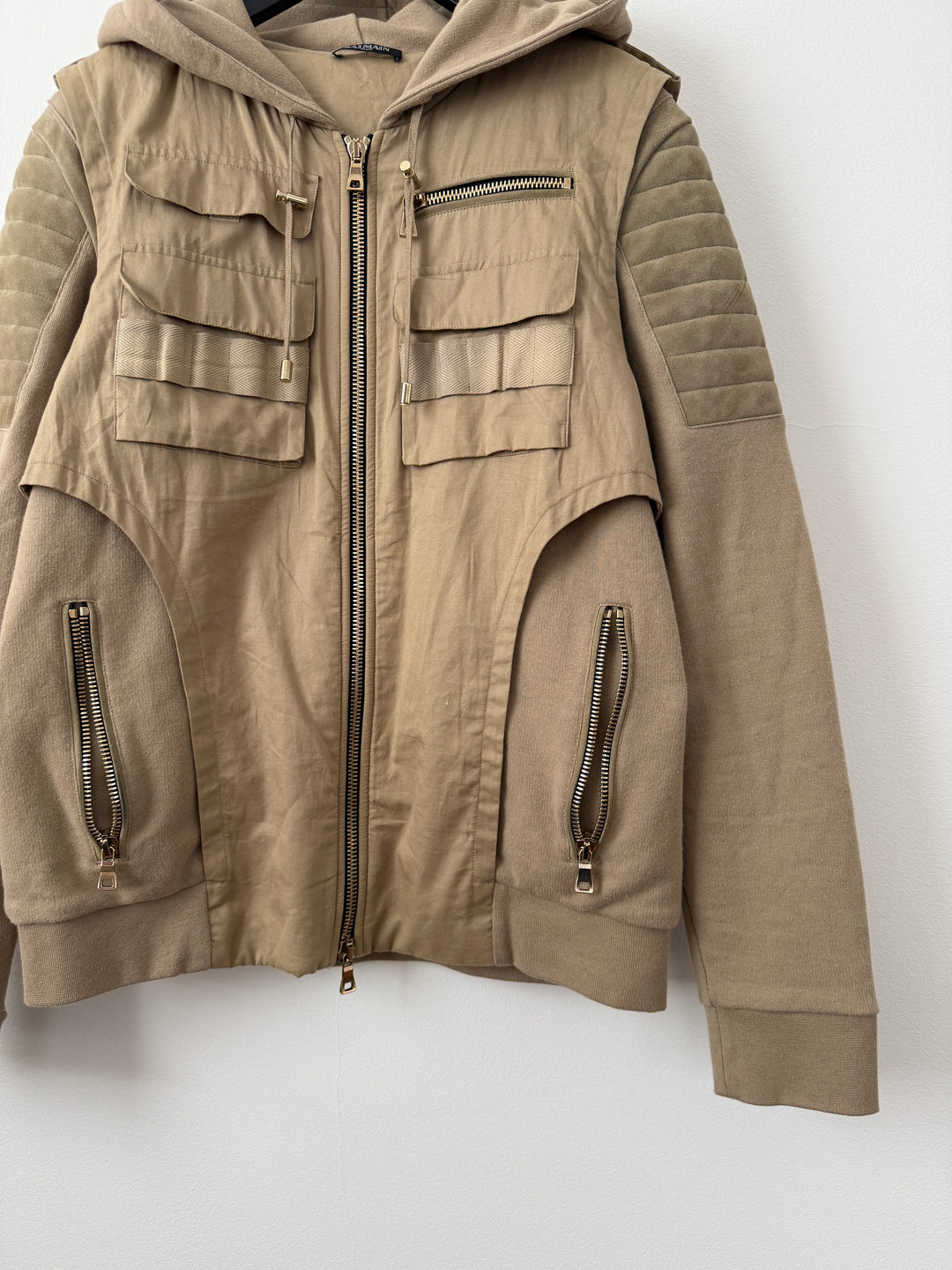 Balmain Utility Zip Up Hoodie Jacket