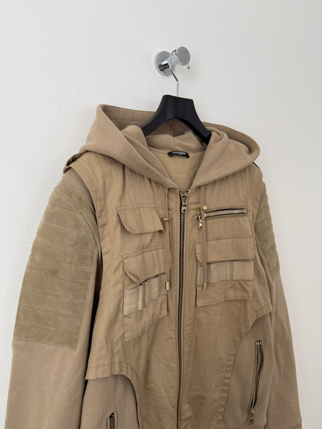 Balmain Utility Zip Up Hoodie Jacket