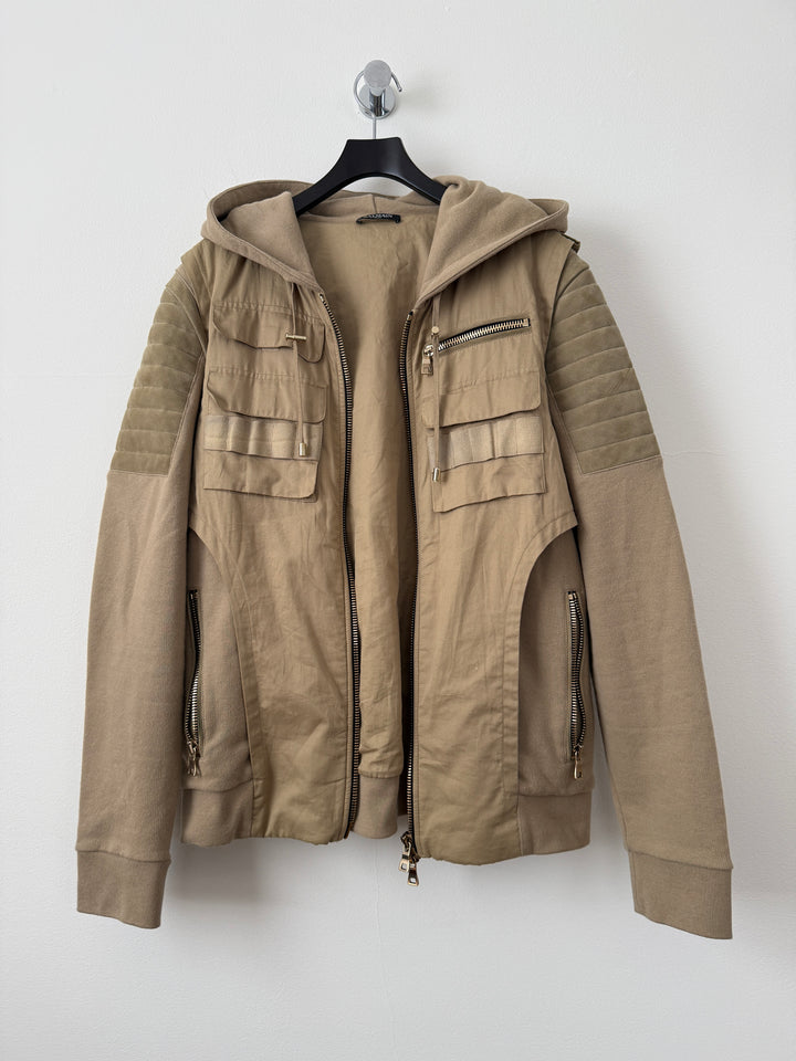 Balmain Utility Zip Up Hoodie Jacket