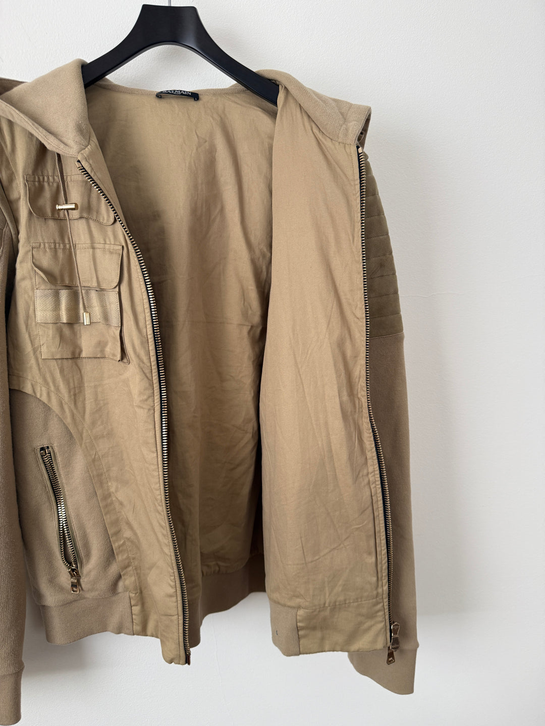 Balmain Utility Zip Up Hoodie Jacket